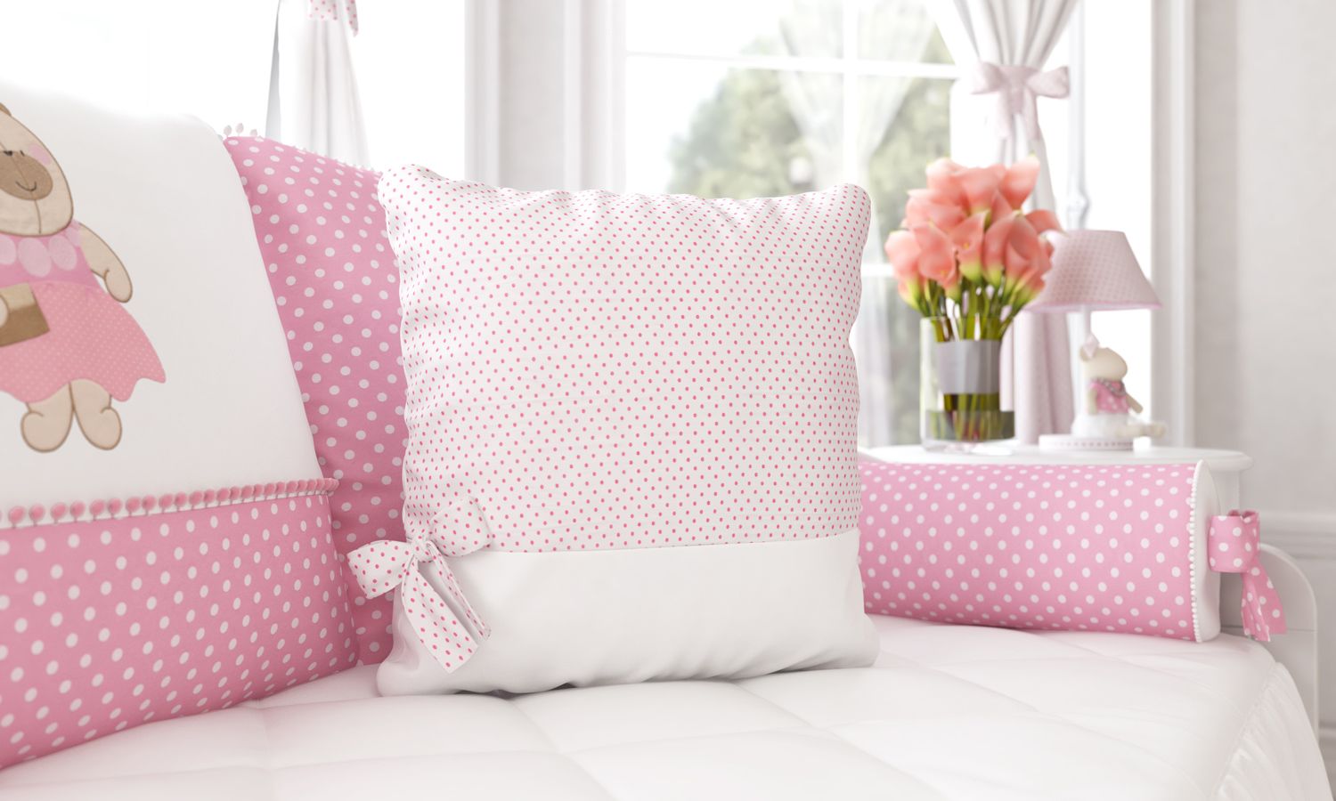 Almofada Laço Nina Luxuosa 38cm