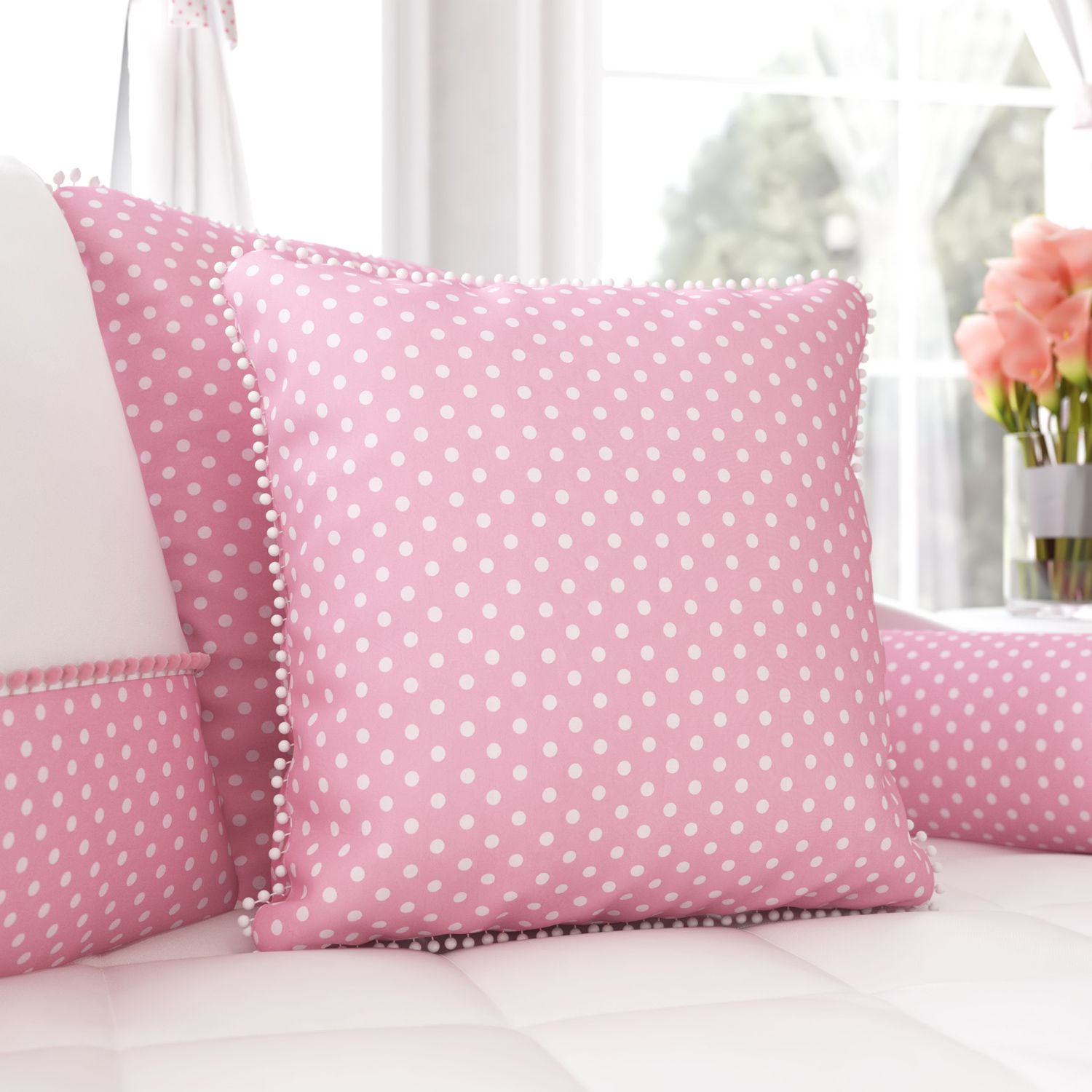 Almofada Pompom Nina Luxuosa 38cm