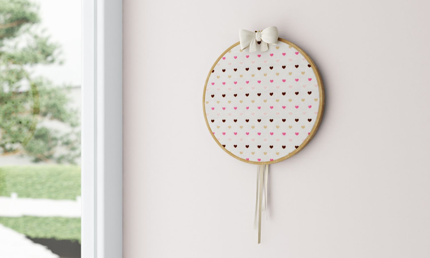 Quadro Bastidor Estampado Alice Bege