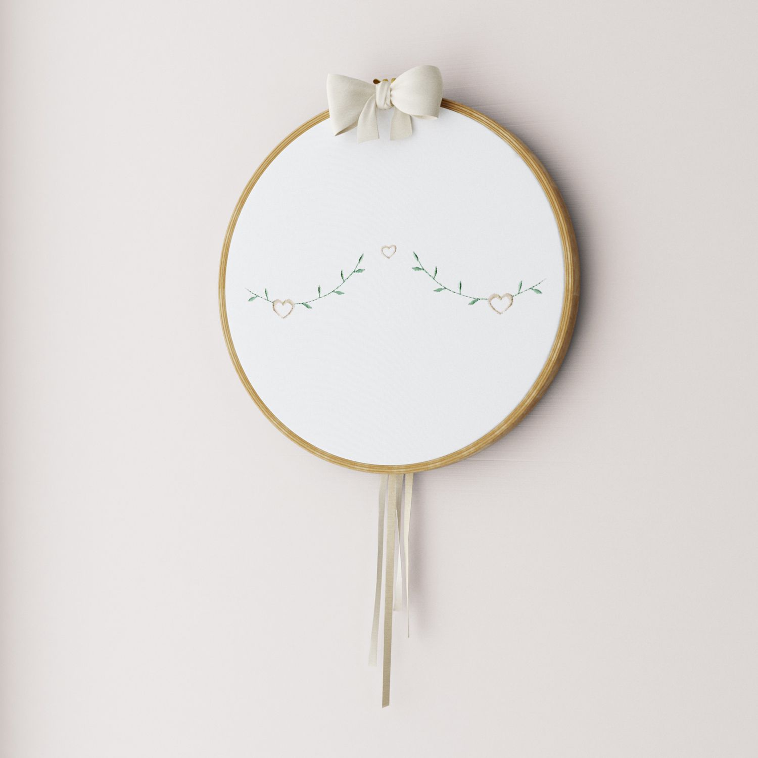 Quadro Bastidor Bordado Alice Bege