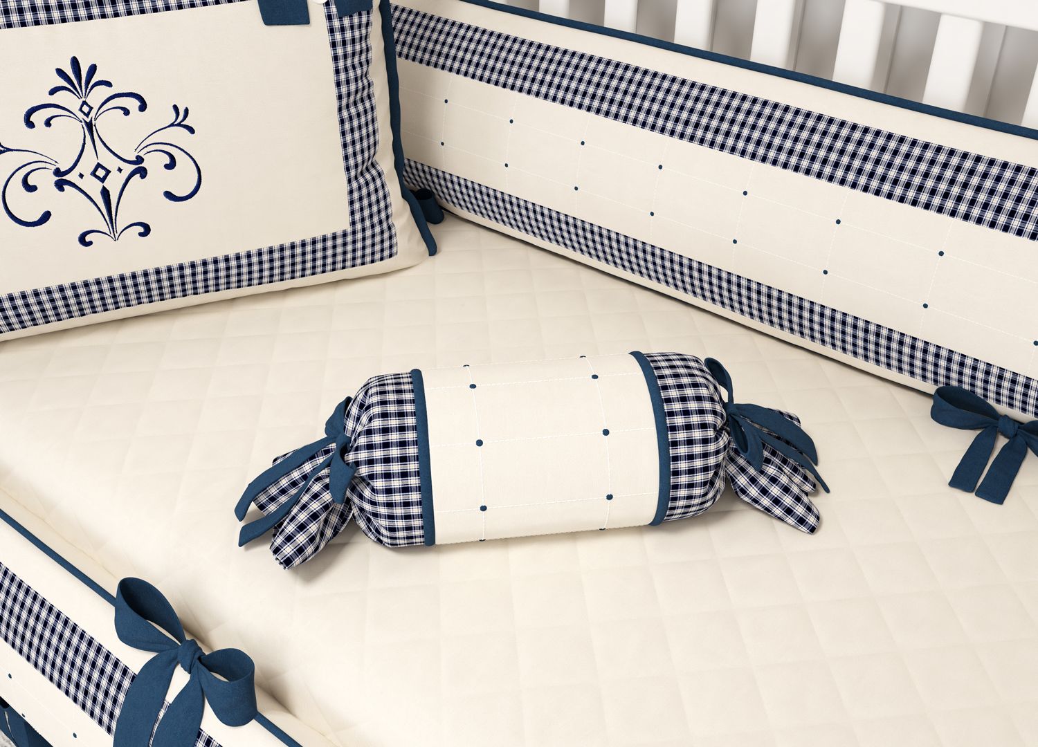 Almofada Apoio Bala Petit Xadrez 60cm