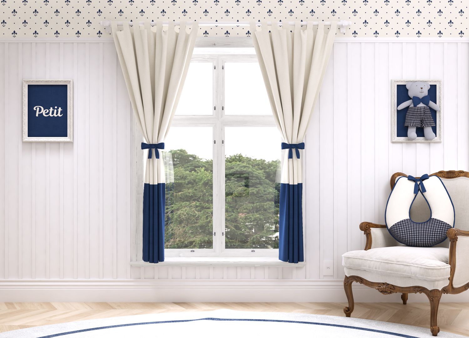 Cortina Petit Xadrez 1,50m