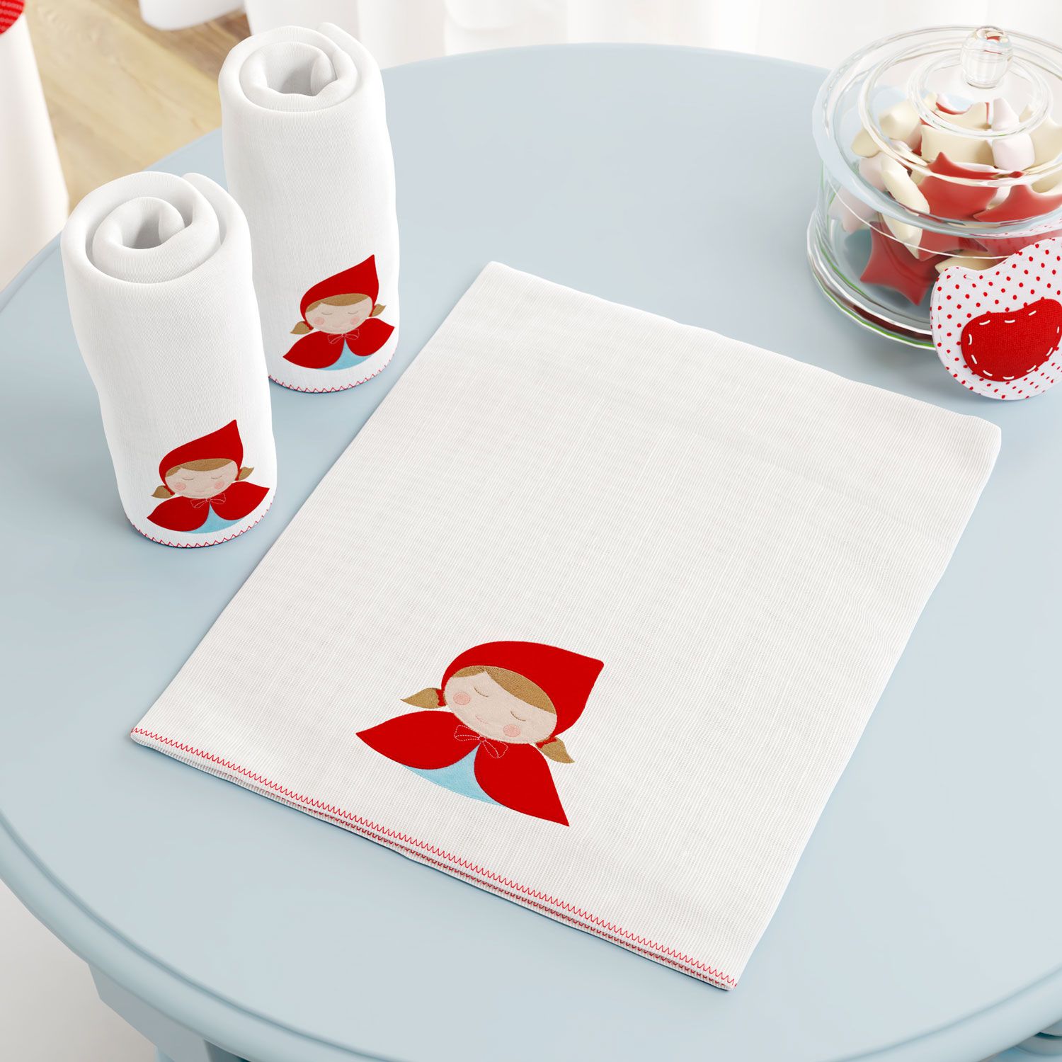 Jogo de Fraldas Ombro Chapeuzinho Vermelho com 3