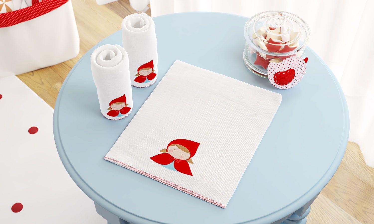 Jogo de Fraldas Ombro Chapeuzinho Vermelho com 3