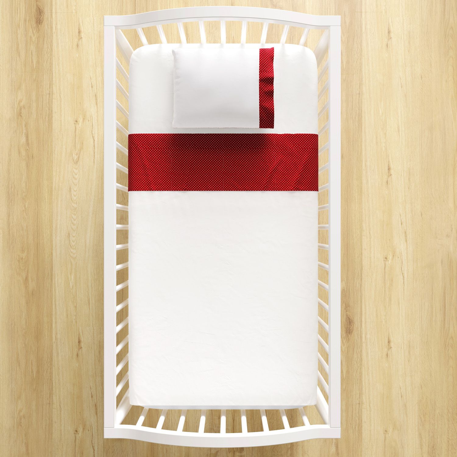 Jogo de Lençol Berço Poá Vermelho 3 peças