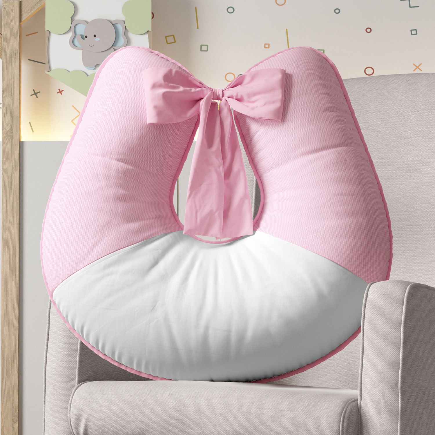 Almofada Amamentação Xadrez Vichy Marinho