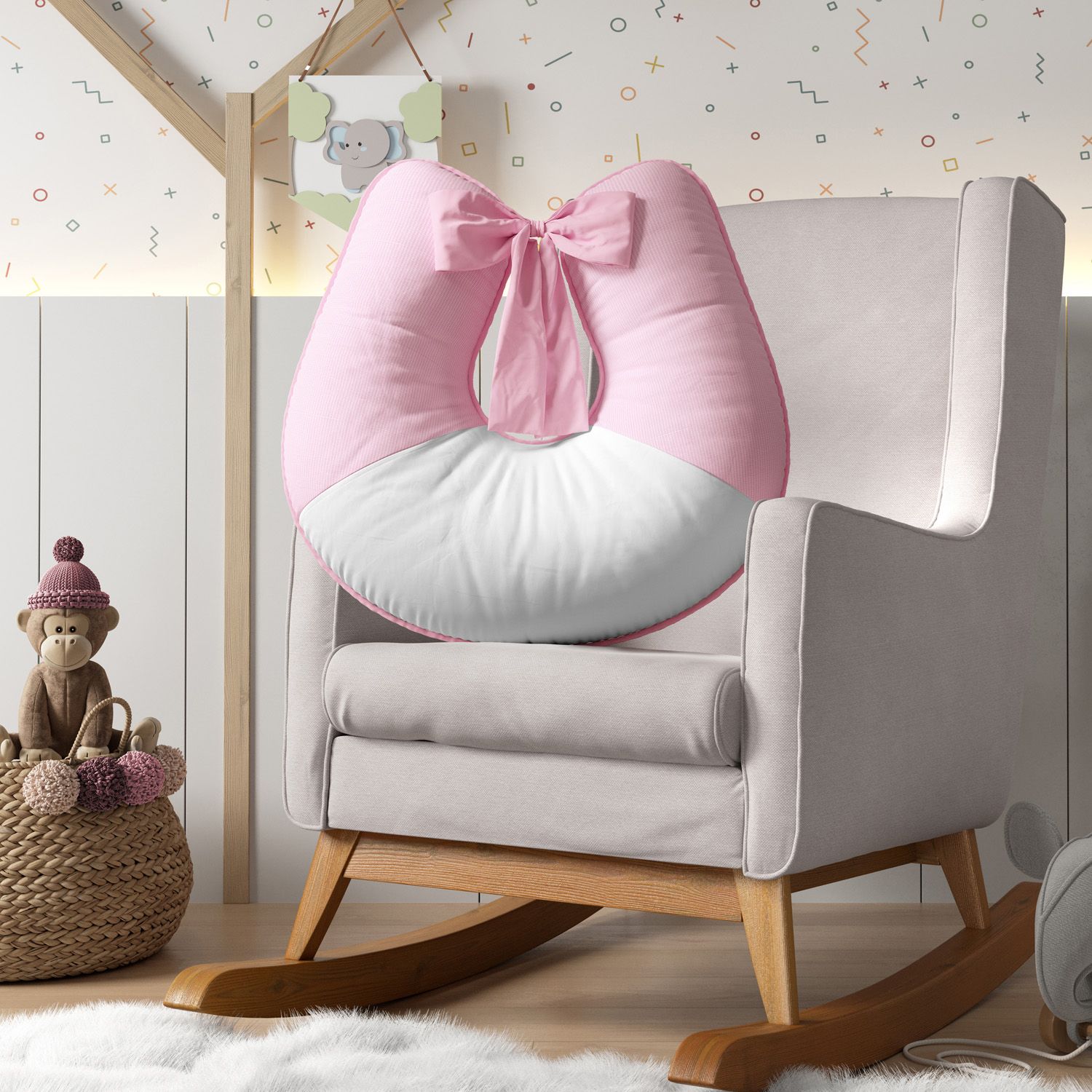 Almofada Amamentação Xadrez Vichy Marinho