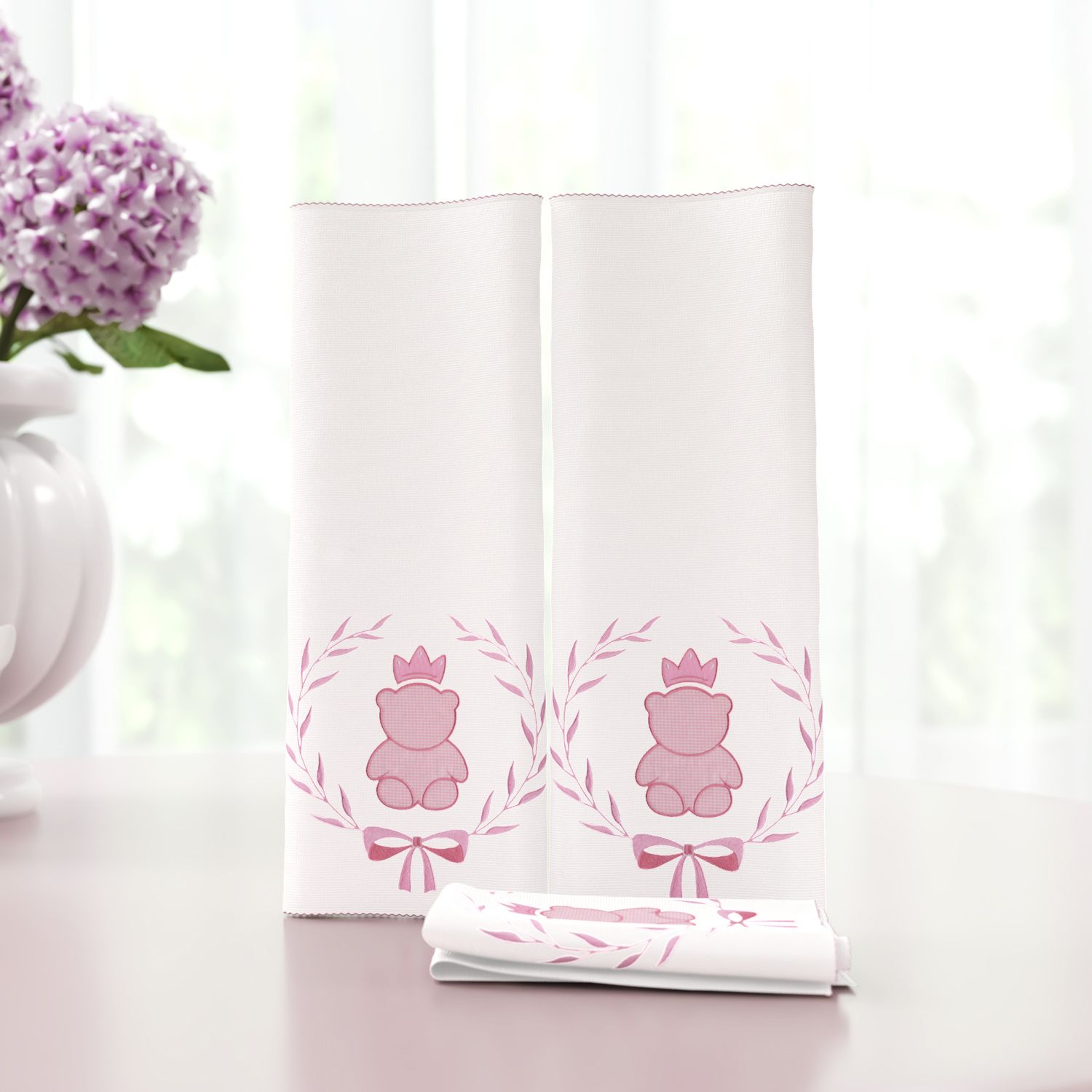 Jogo de Fraldas de Boca Malha Ursinho Clássico Marinho