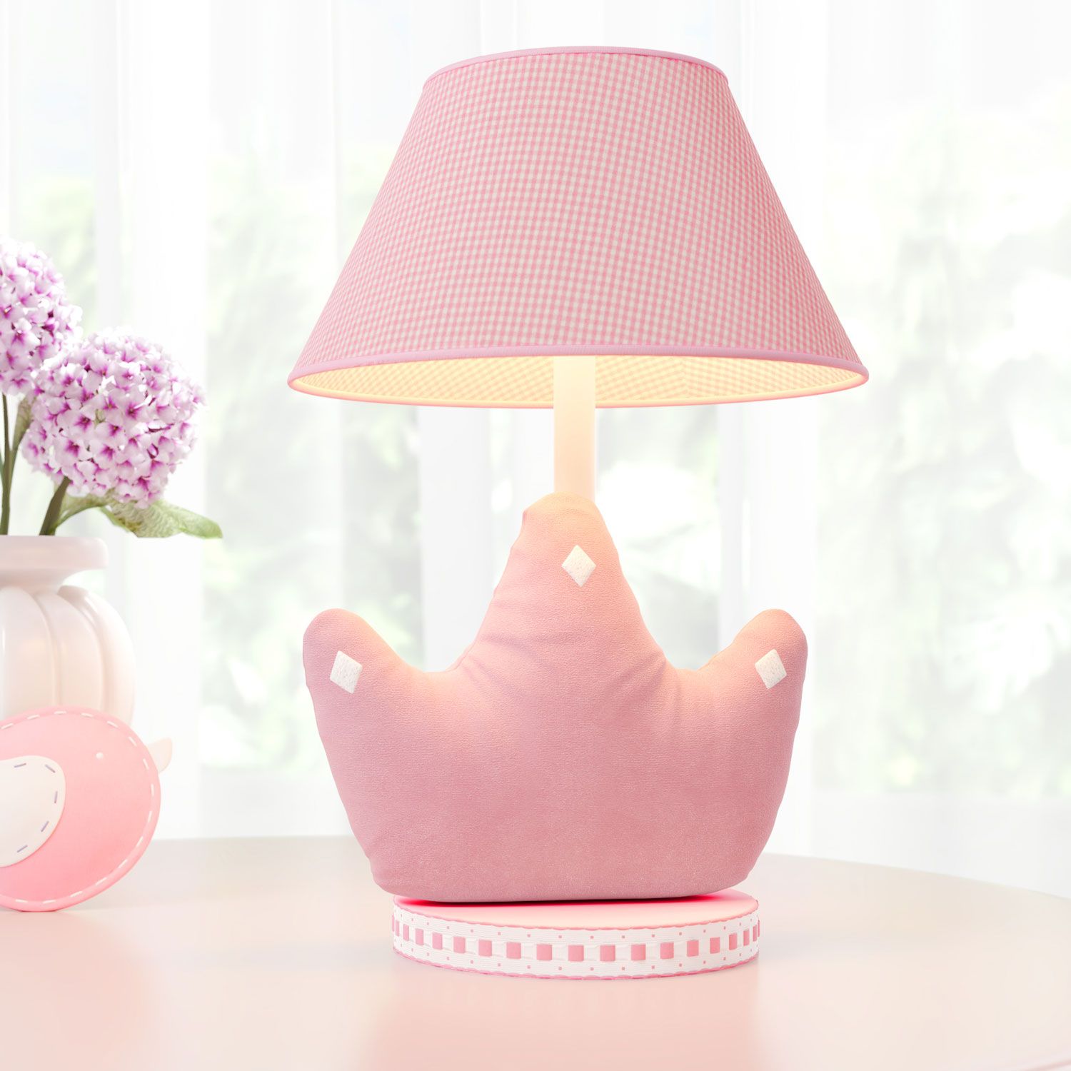 Abajur Simples Príncipe Clássico Xadrez Azul Marinho