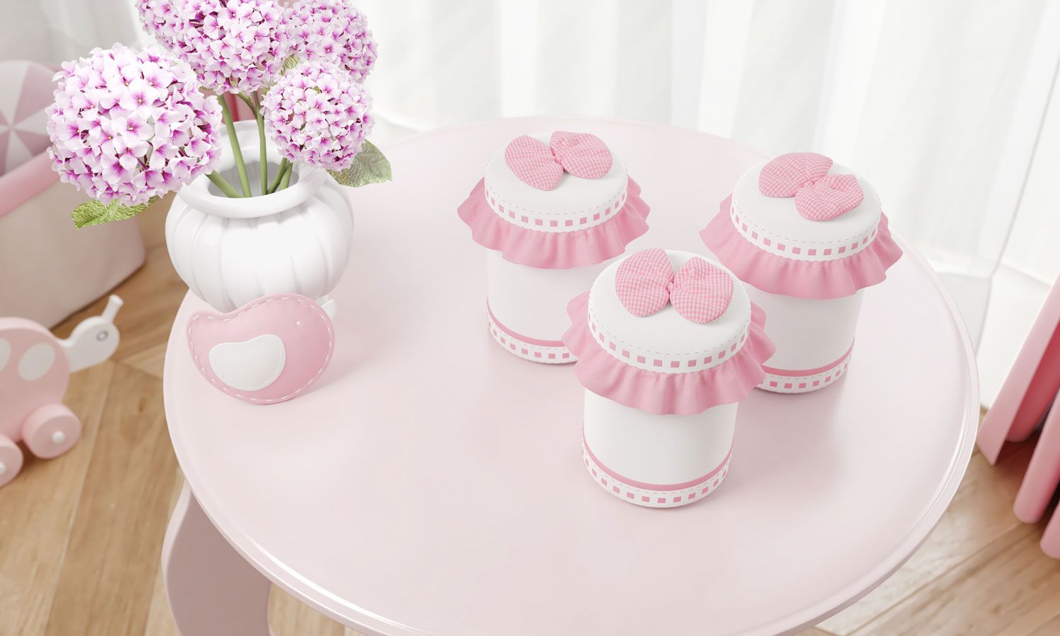 Jogo de Potes Ursinho Clássico Marinho