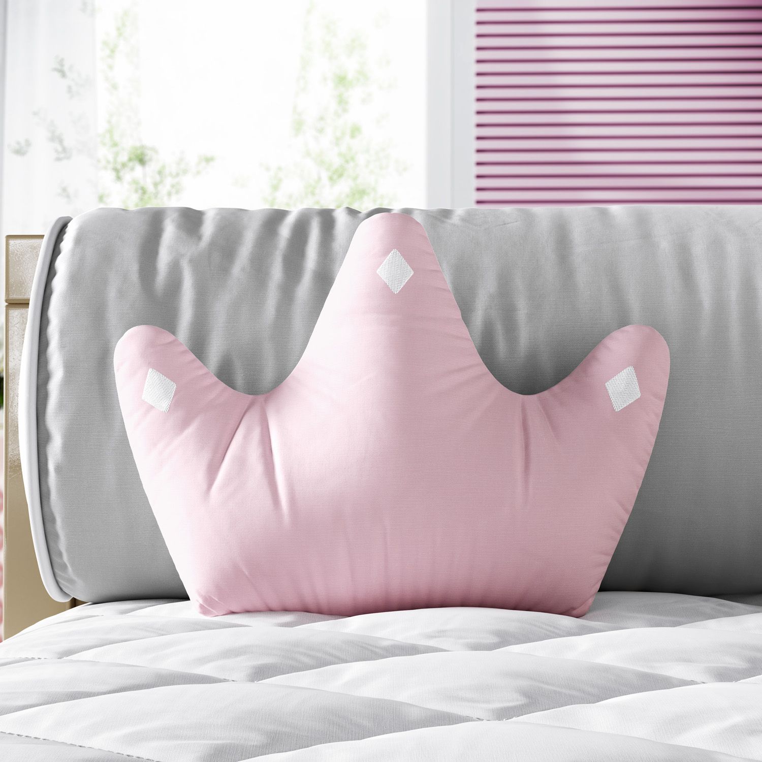 Almofada Coroa Ursinho Clássico Marinho 22cm