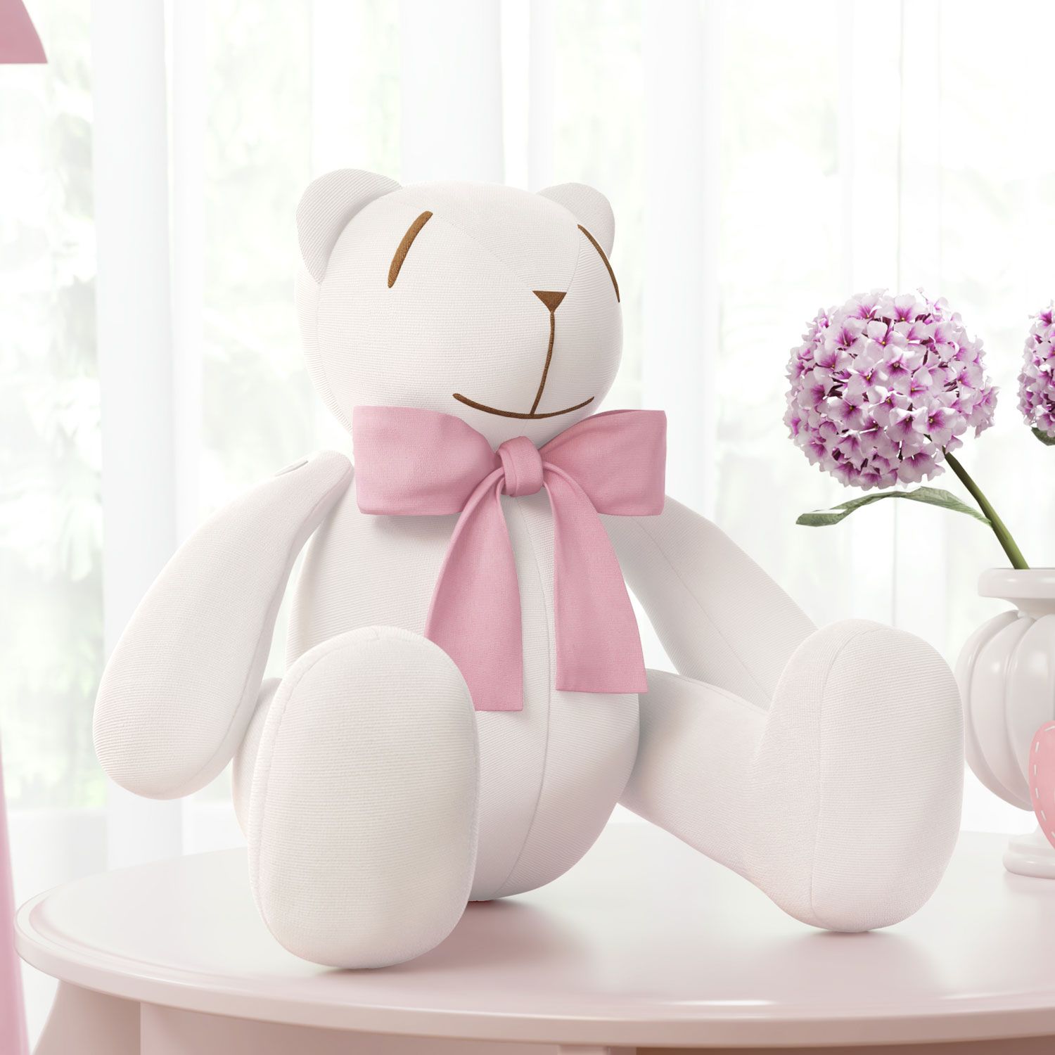 Urso Laço Azul Marinho 34cm