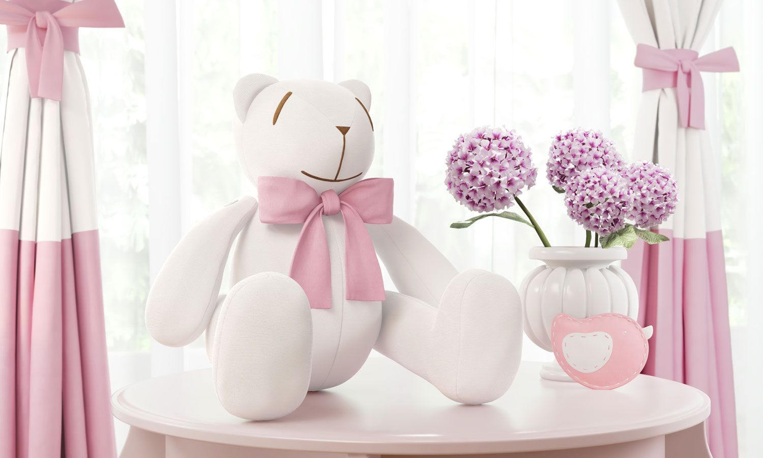 Urso Laço Azul Marinho 34cm