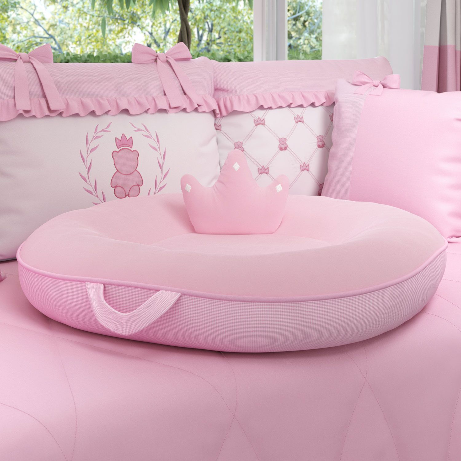 Ninho Xadrez Vichy Azul Marinho 75cm