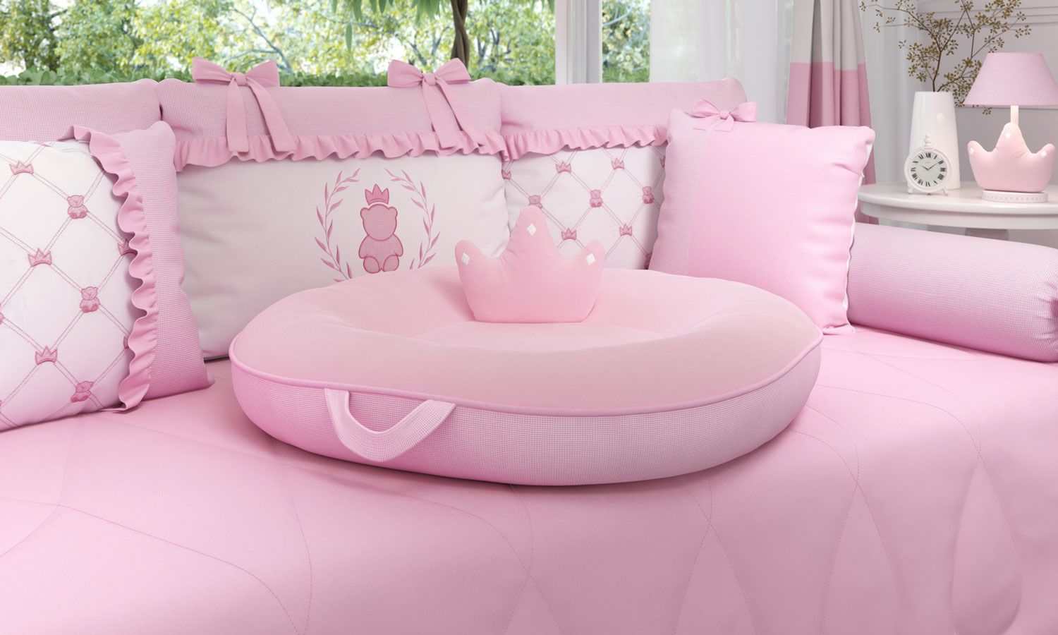 Ninho Xadrez Vichy Azul Marinho 75cm