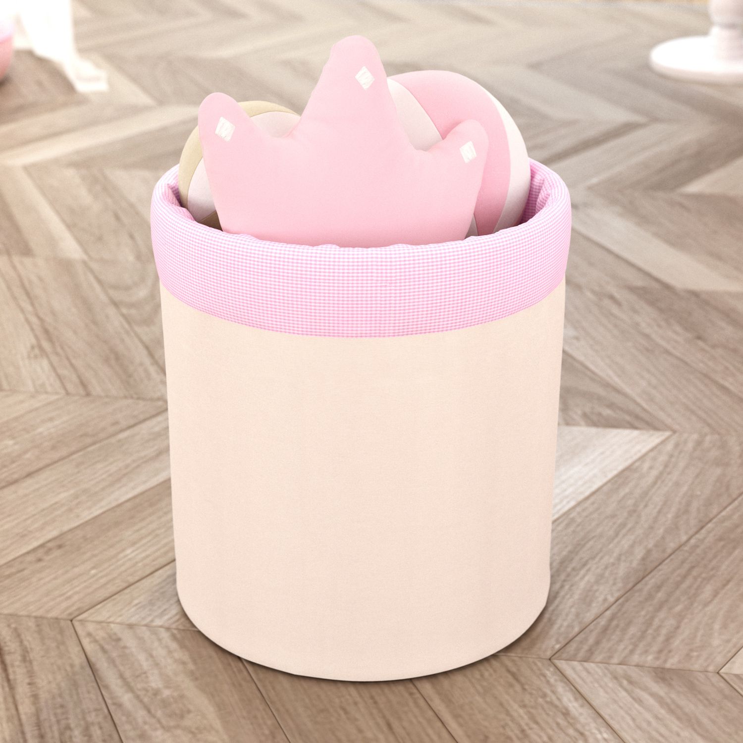 Cesto Organizador para Brinquedos Ursinho Clássico Azul Bebê 35cm