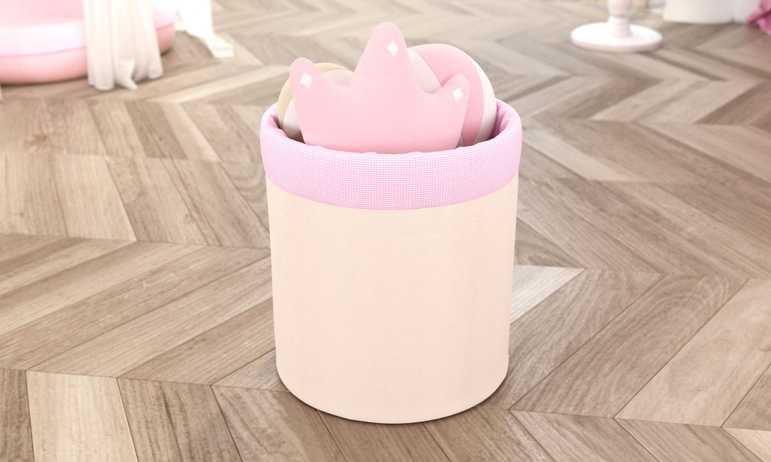 Cesto Organizador para Brinquedos Ursinho Clássico Azul Bebê 35cm