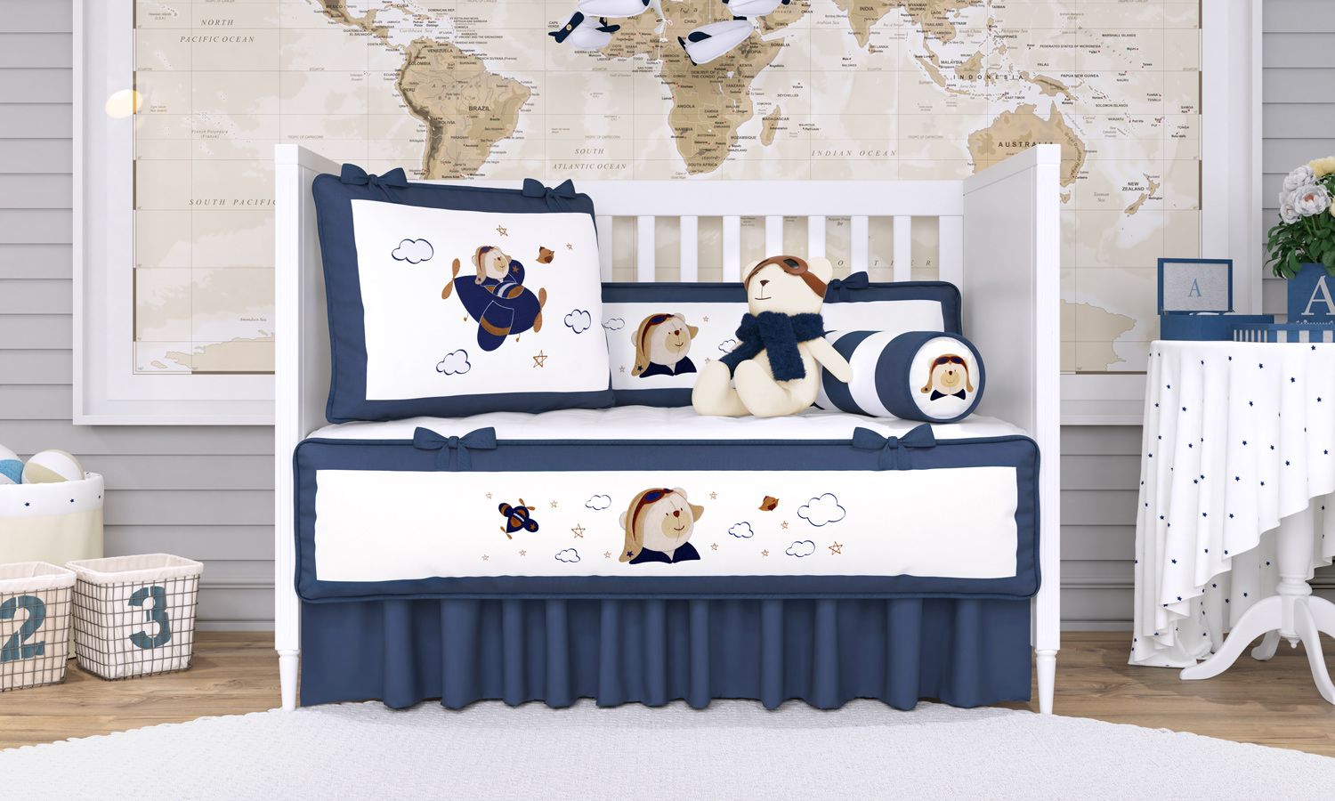 Kit Berço Urso Aviador