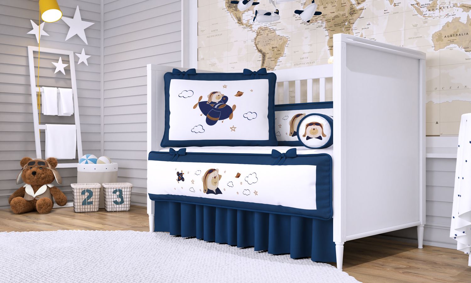 Kit Berço Urso Aviador