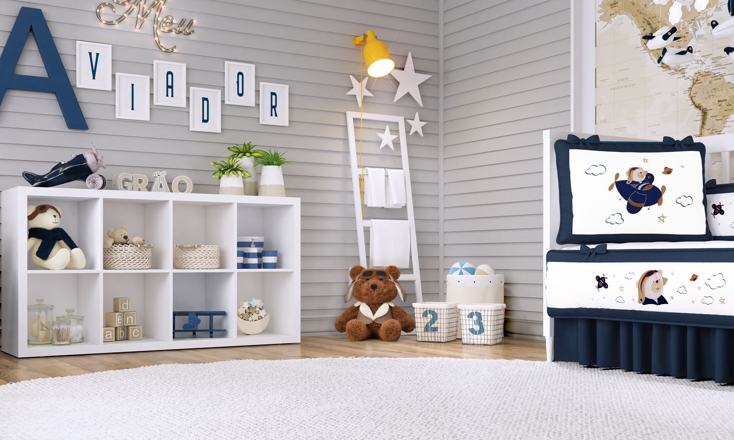 Kit Berço Urso Aviador