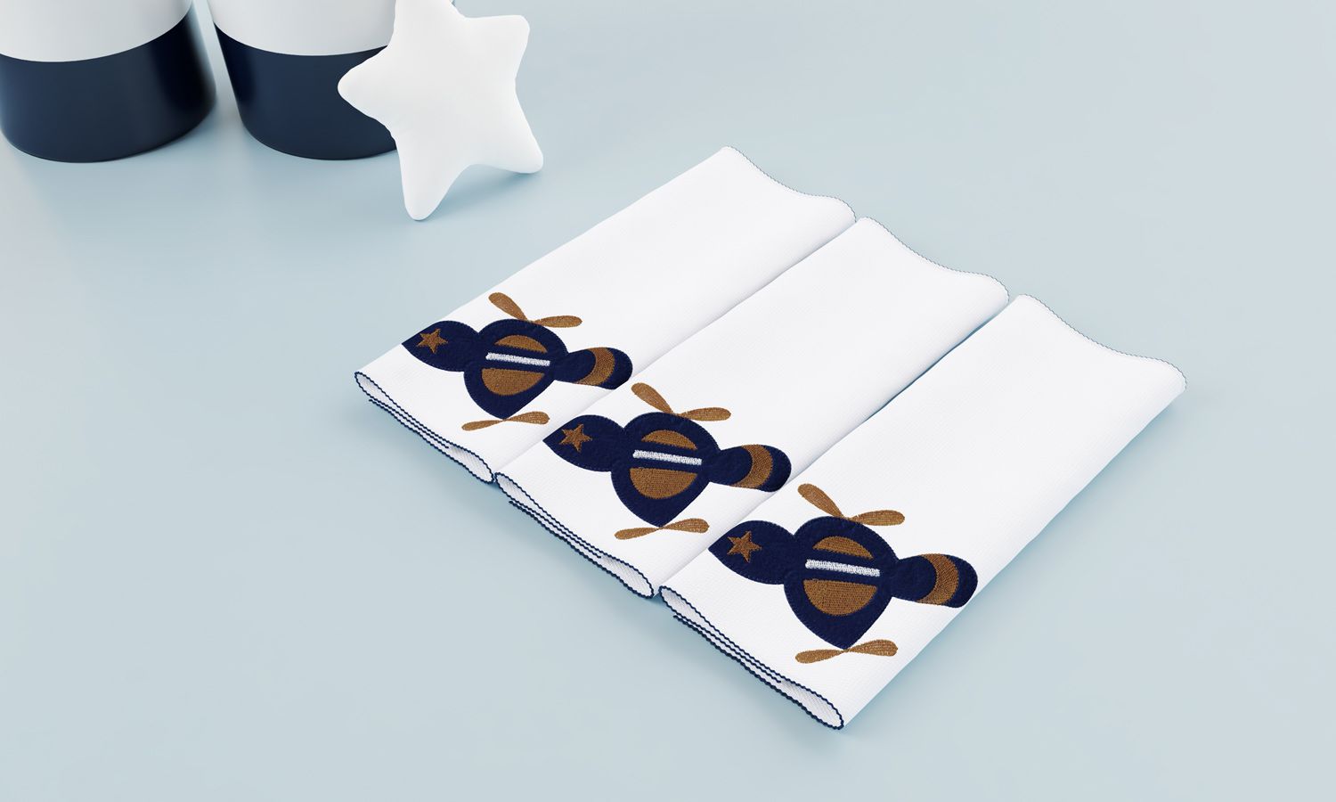 Jogo de Fraldas de Boca Malha Urso Aviador