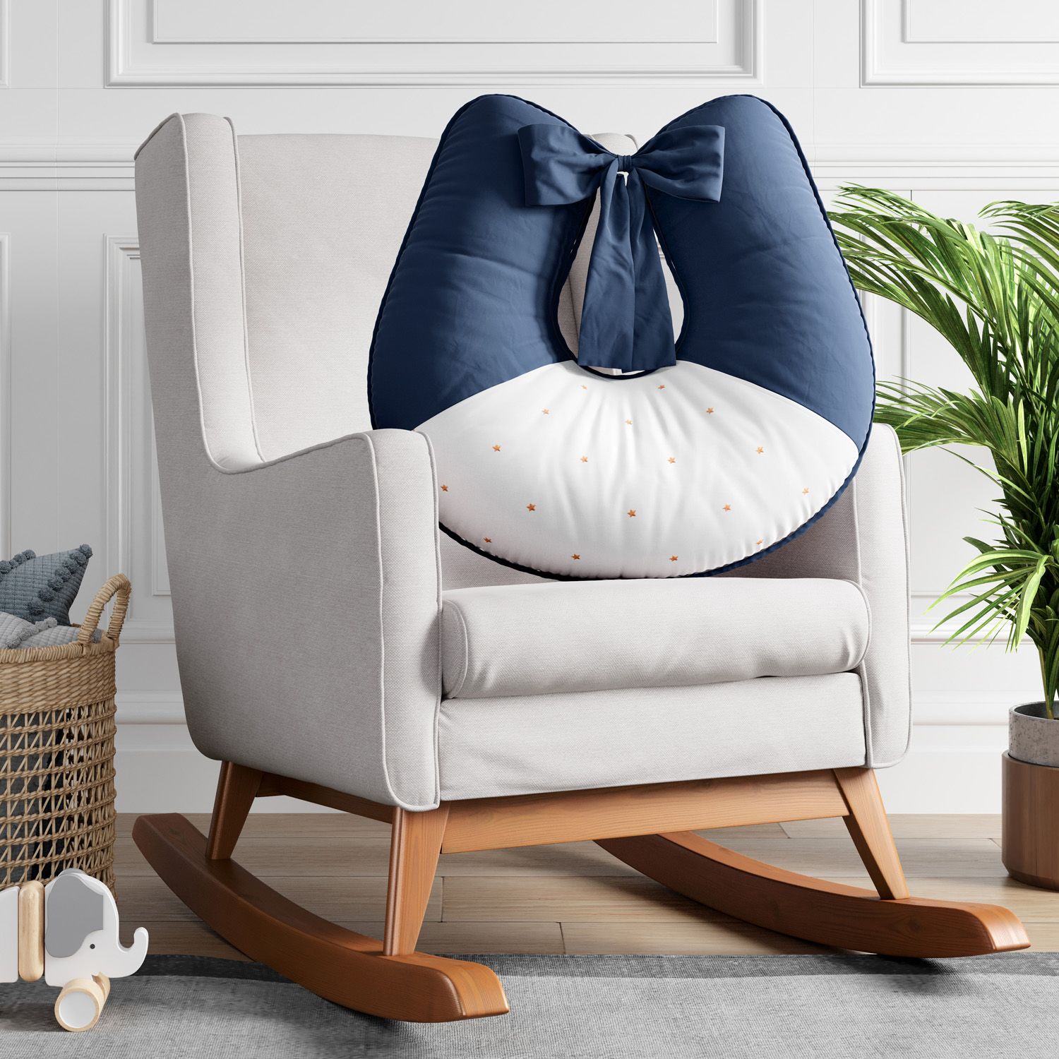 Almofada Amamentação Estrelinhas Azul Marinho