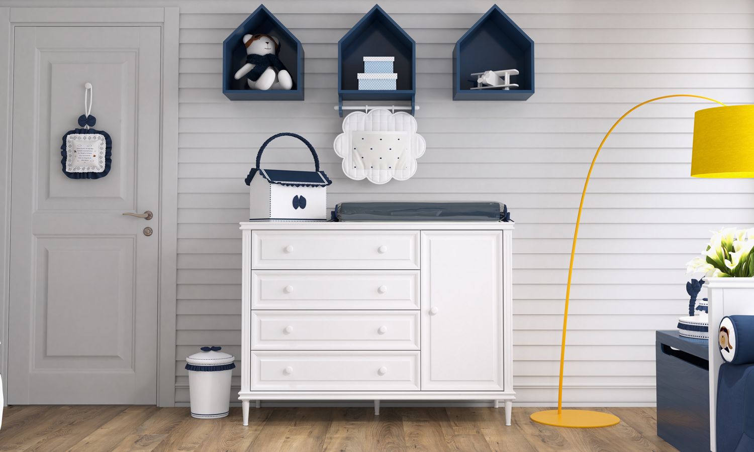 Porta Fraldas Varão Urso Aviador