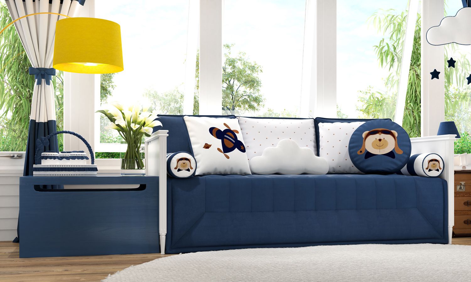 Kit Cama Babá Urso Aviador