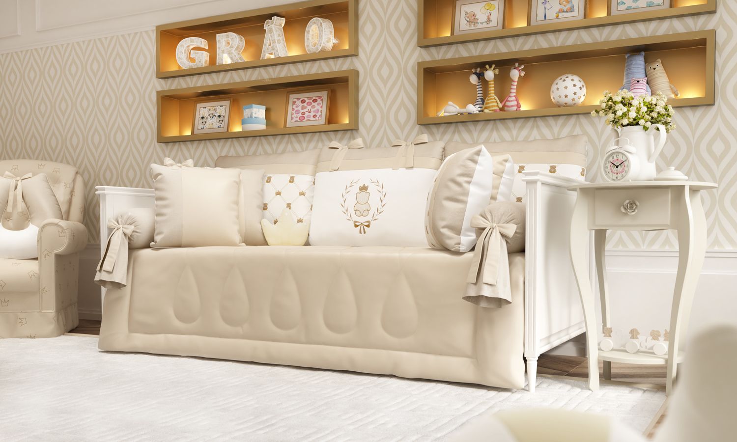 Kit Cama Babá Ursinho Clássico Marinho