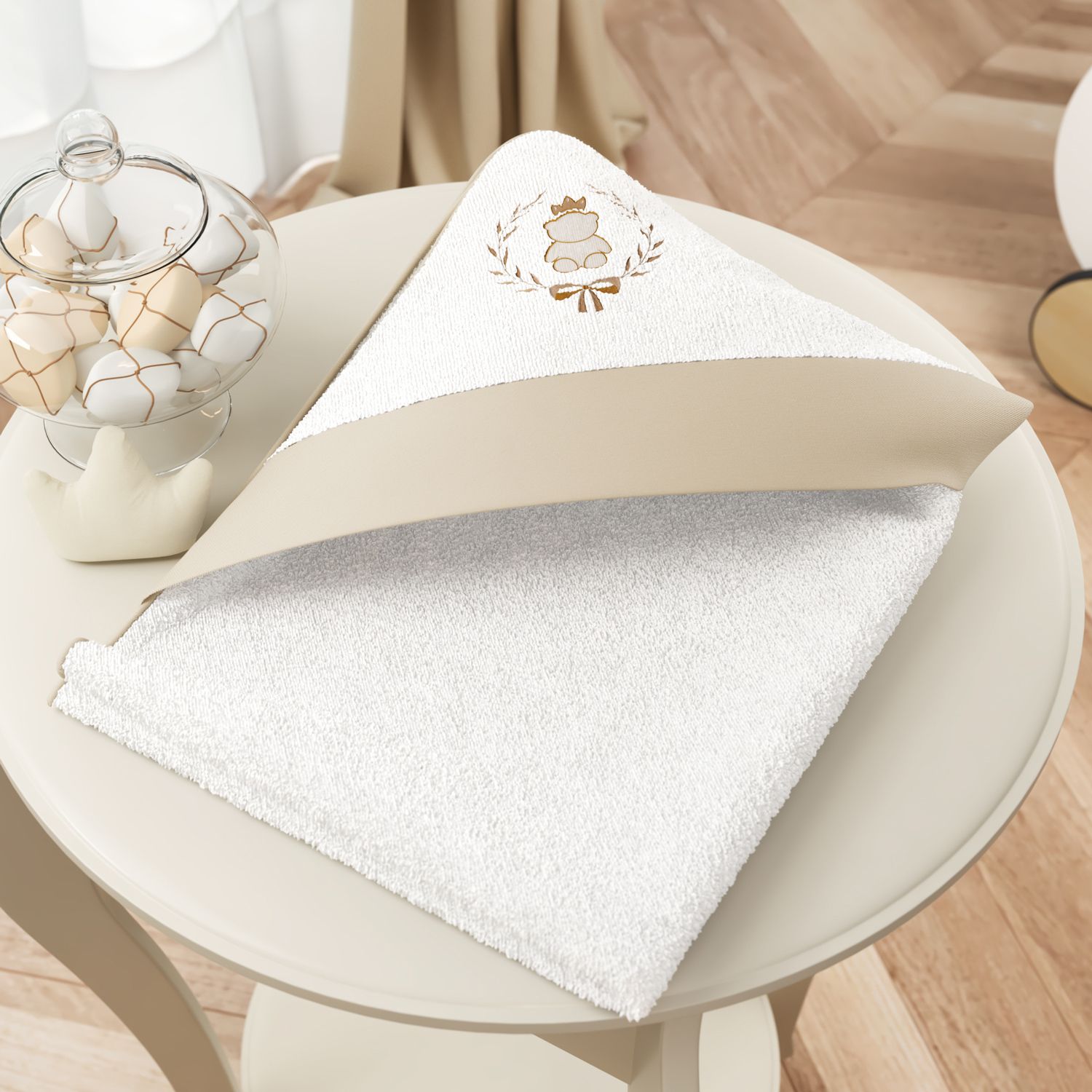 Toalha com Capuz Ursinho Clássico Marinho