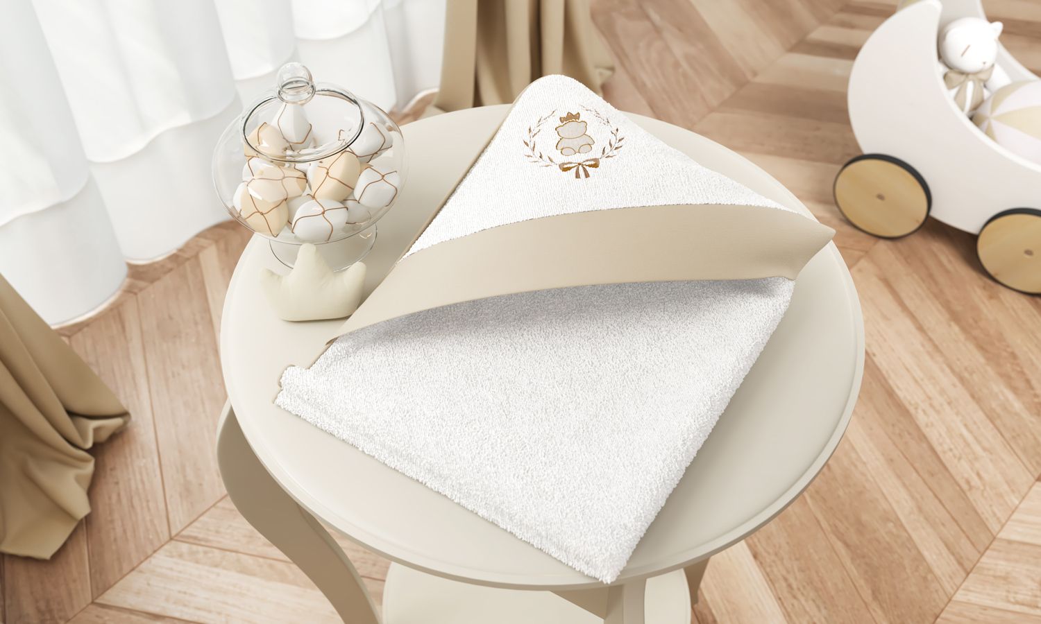 Toalha com Capuz Ursinho Clássico Marinho