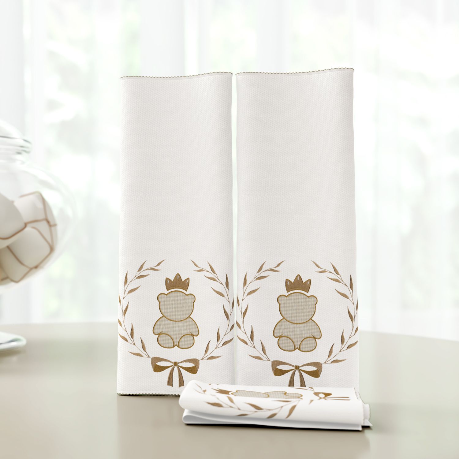 Jogo de Fraldas de Boca Malha Ursinho Clássico Marinho