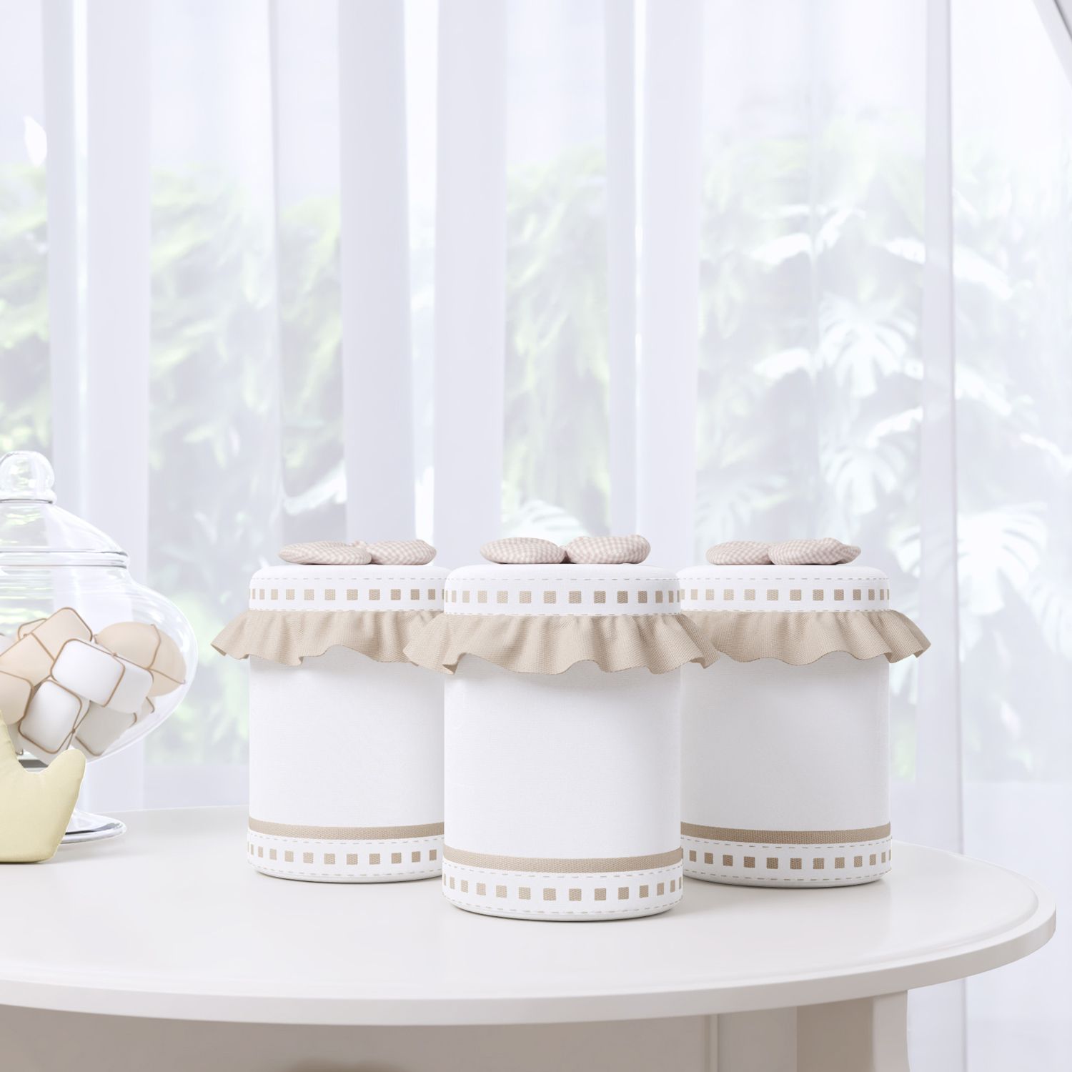 Jogo de Potes Ursinho Clássico Marinho