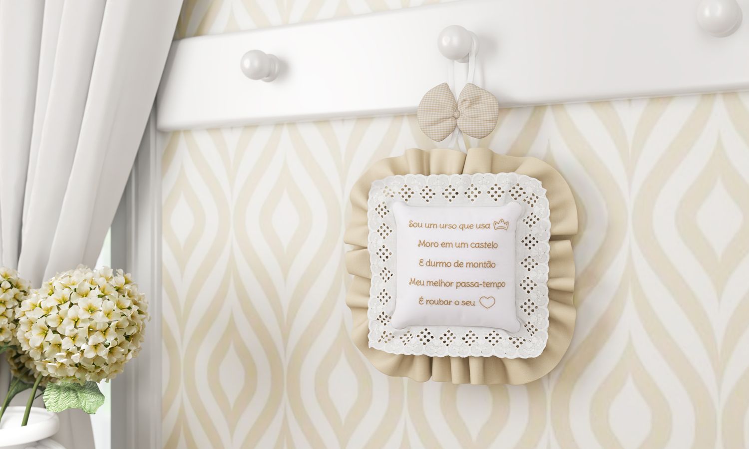 Medalhão Maternidade Ursinho Clássico Marinho