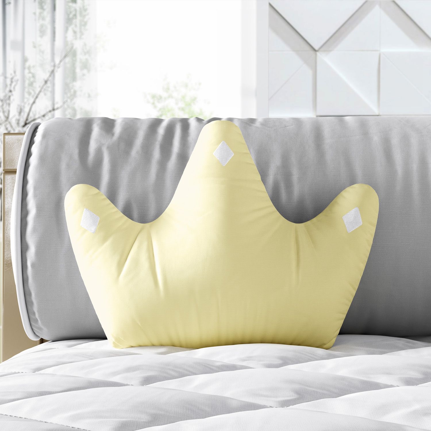 Almofada Coroa Ursinho Clássico Marinho 22cm