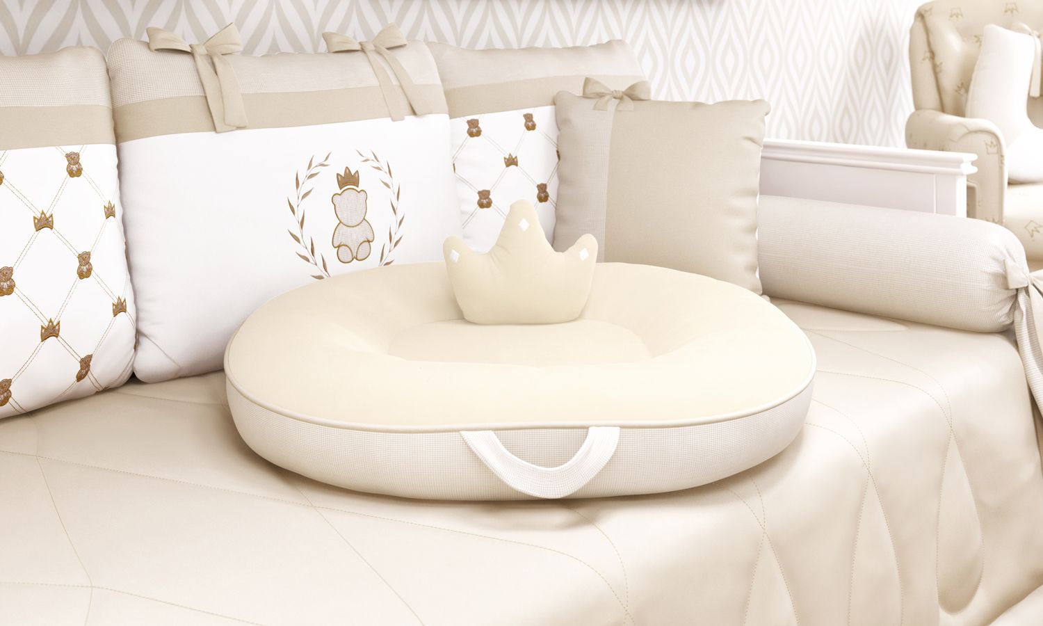 Ninho Xadrez Vichy Azul Marinho 75cm