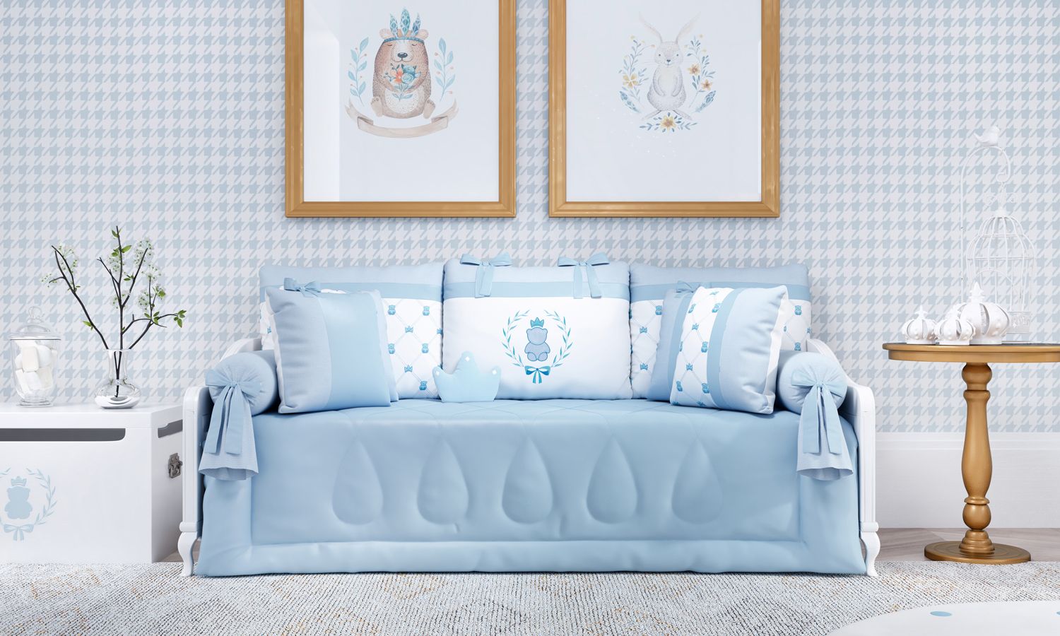 Kit Cama Babá Ursinho Clássico Marinho