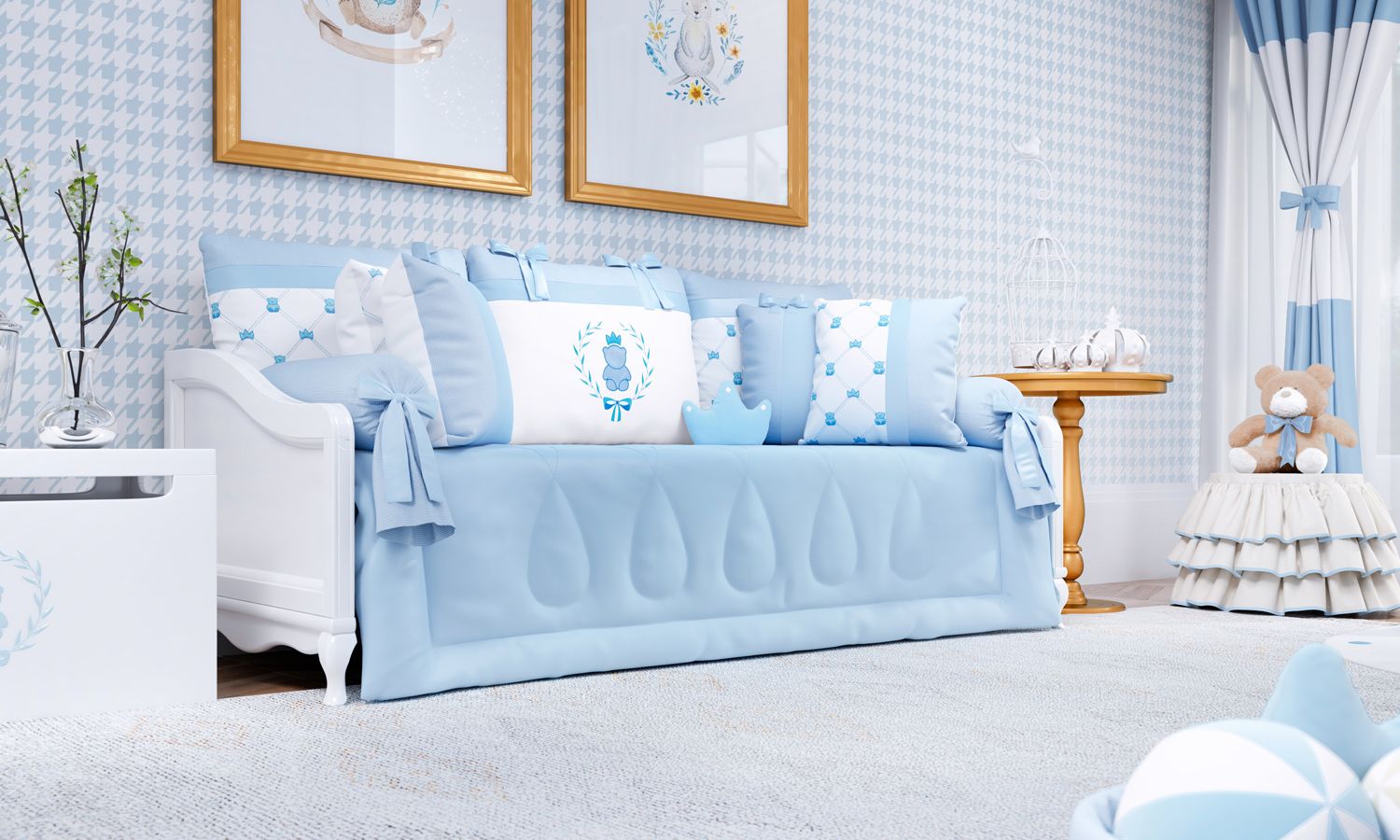 Kit Cama Babá Ursinho Clássico Marinho