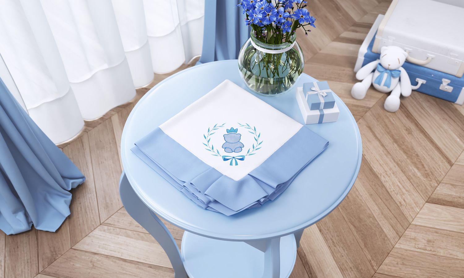 Manta Ursinho Clássico Marinho 75cm