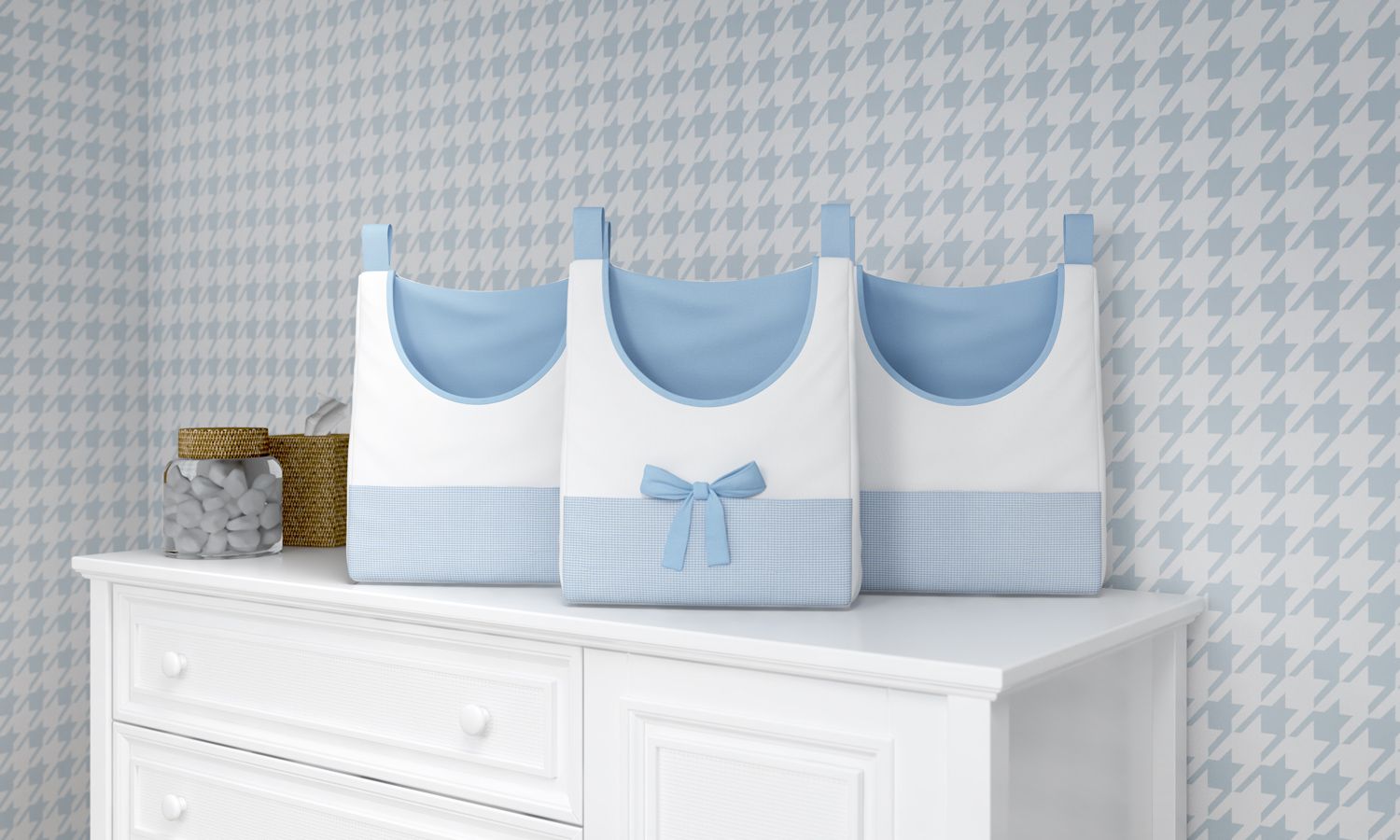 Porta Fraldas Varão Ursinho Clássico Marinho