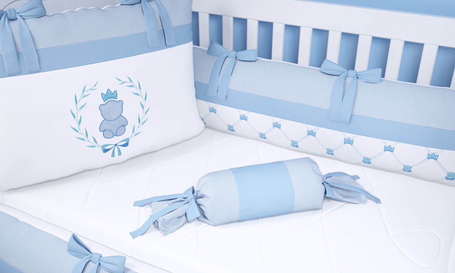 Almofada Apoio Bala Ursinho Clássico Marinho 60cm