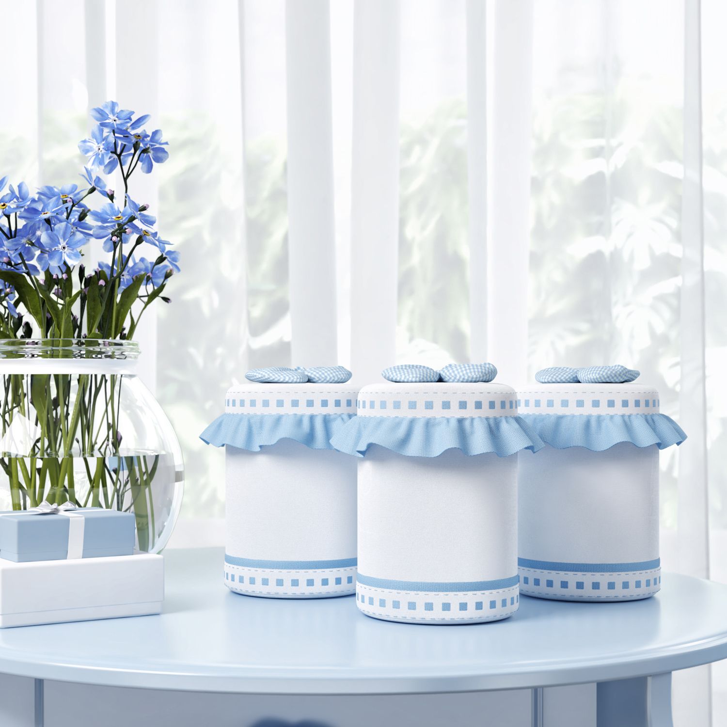 Jogo de Potes Ursinho Clássico Marinho