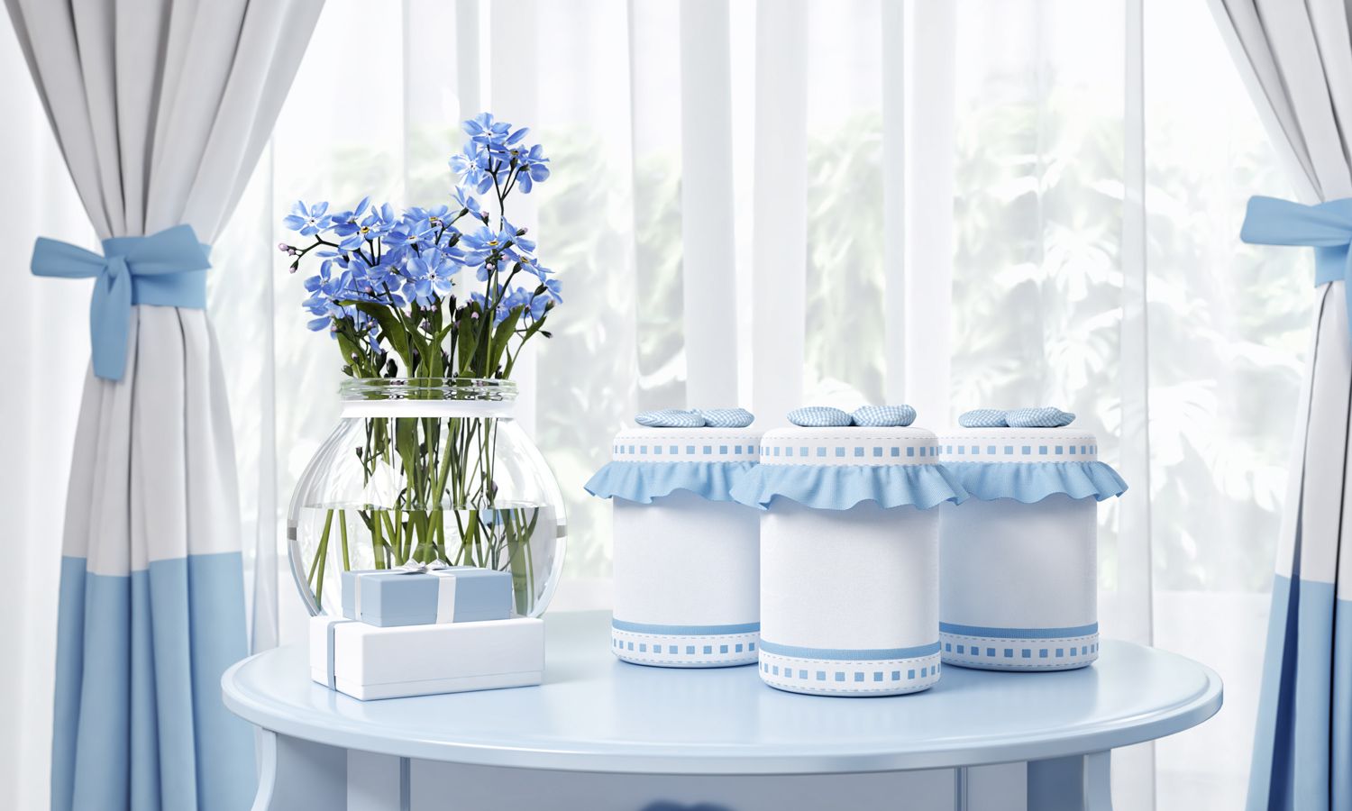 Jogo de Potes Ursinho Clássico Marinho