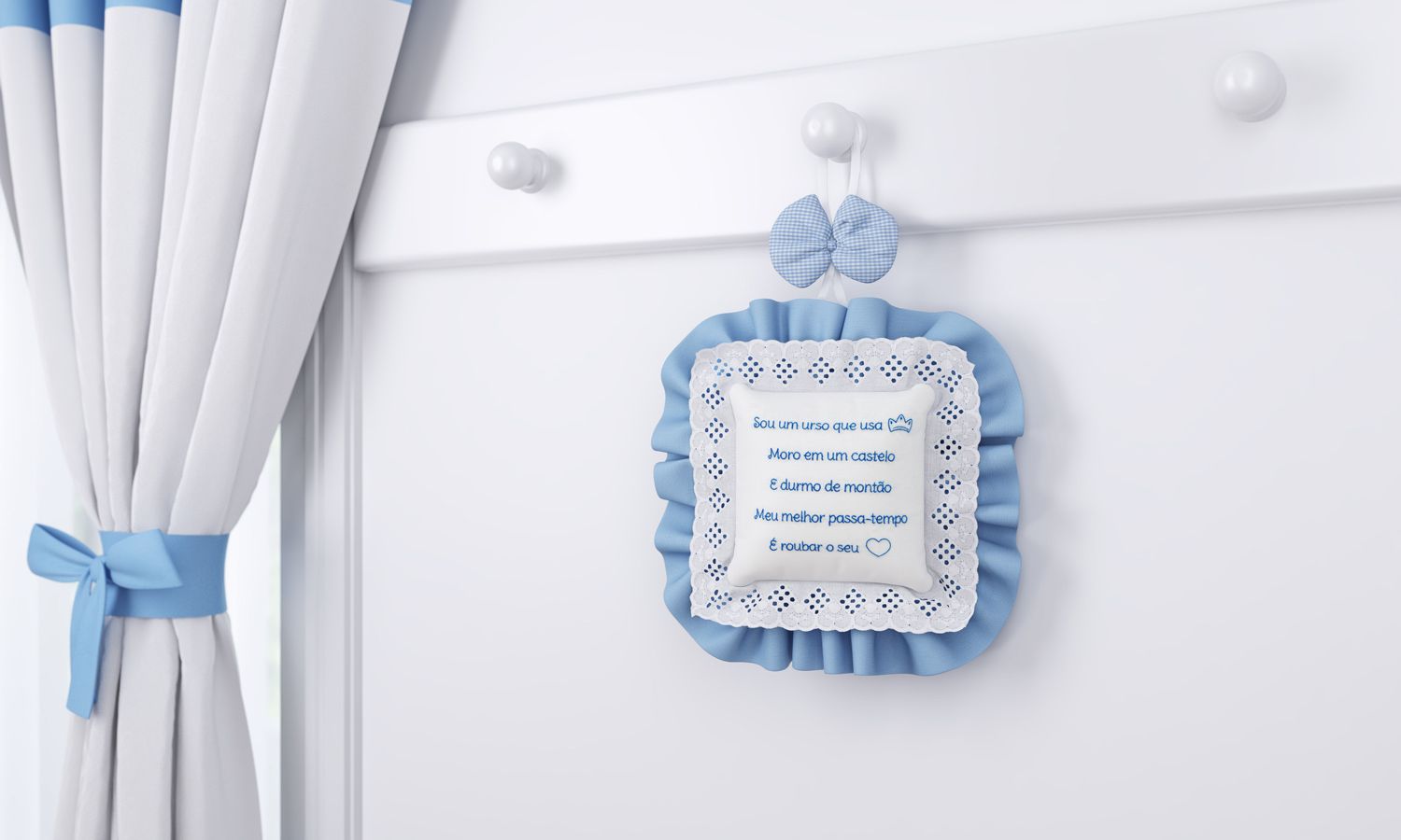 Medalhão Maternidade Ursinho Clássico Marinho