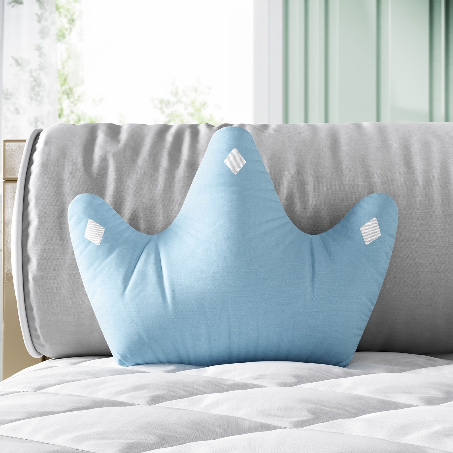 Almofada Coroa Ursinho Clássico Marinho 22cm