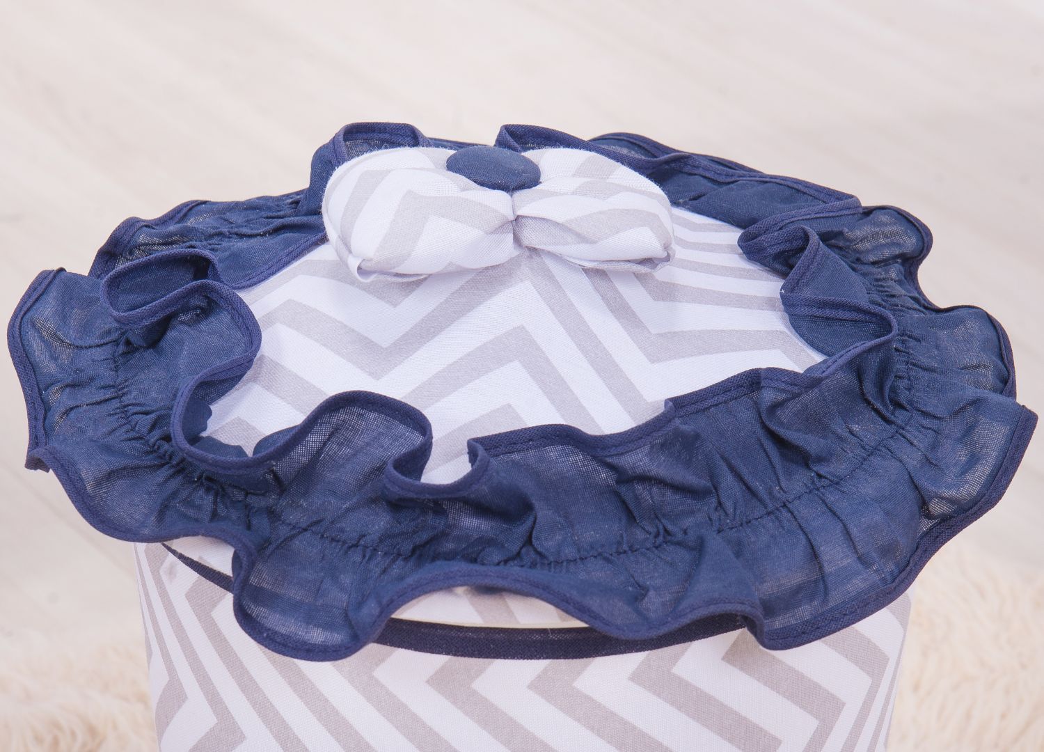 Lixeira Elefante Chevron Azul Marinho