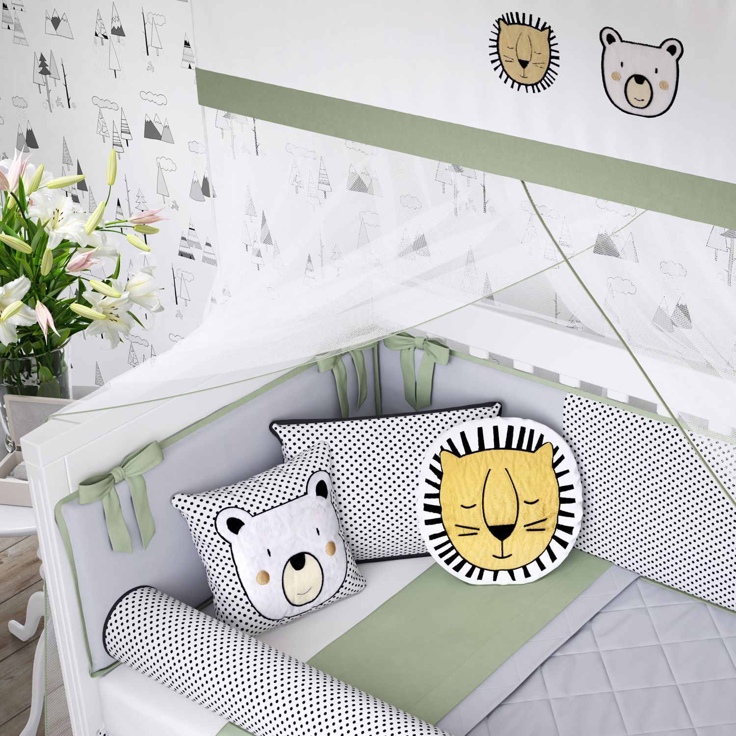 Kit Berço Amiguinhos da Floresta