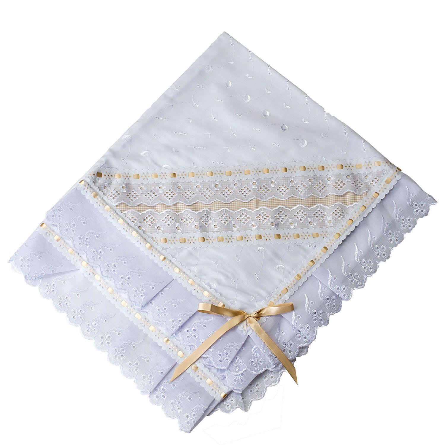 Manta de Lese Forrada Faixa Xadrez Azul 75cm