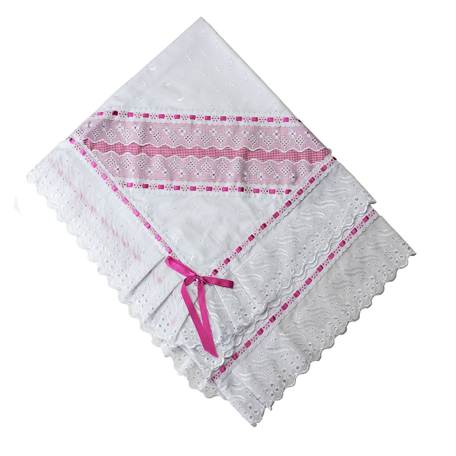 Manta de Lese Forrada Faixa Xadrez Azul 75cm