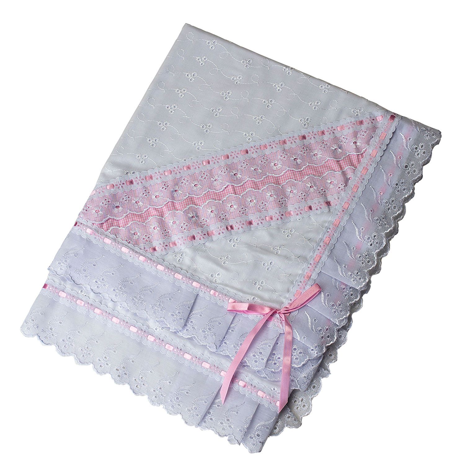 Manta de Lese Forrada Faixa Xadrez Azul 75cm